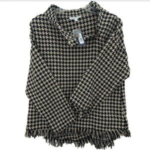 NWT DownEast Houndstooth Chic Pullover Sweater, 100% Cotton, L